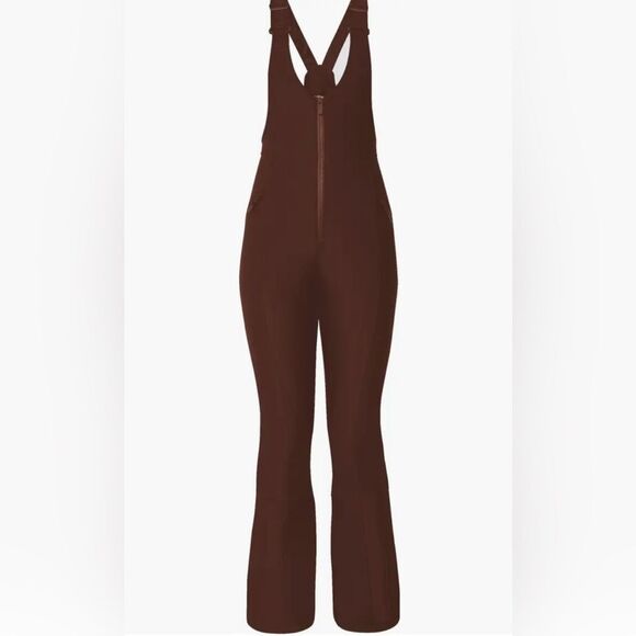 Halfdays Isabel Soft Shell Bib Pant Ski Small Waterproof Brown Spiked Cocoa - Picture 4 of 13